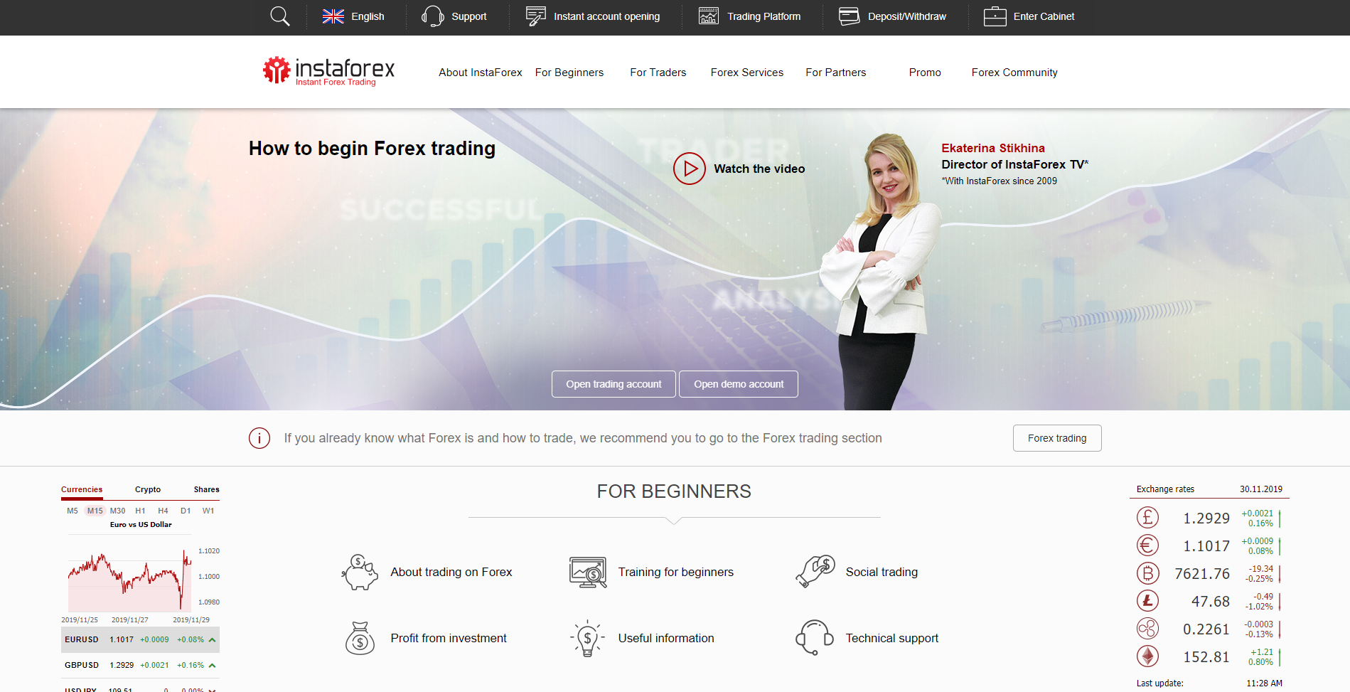 InstaForex beginner center